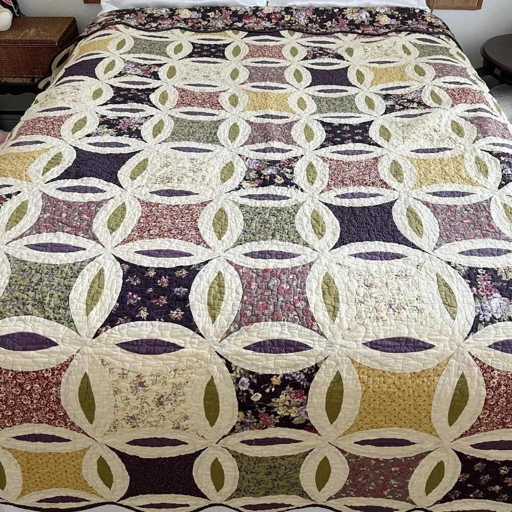 Double Wedding Ring Quilt Full/Queen Floral
